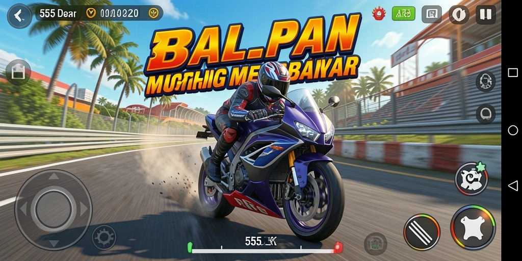 Tampilan seru gameplay Motor Racing di 555ZK.