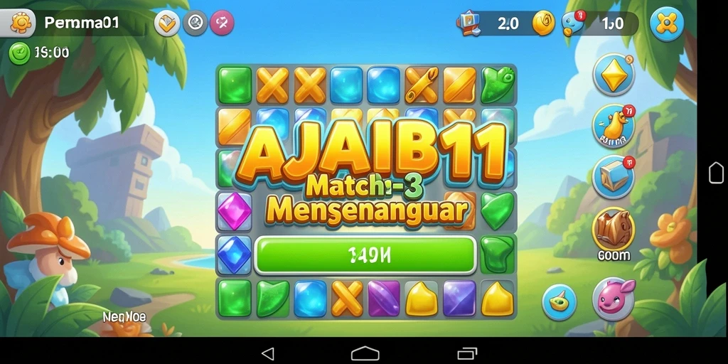 Tampilan gameplay AJAIB11 yang penuh warna dan menarik.