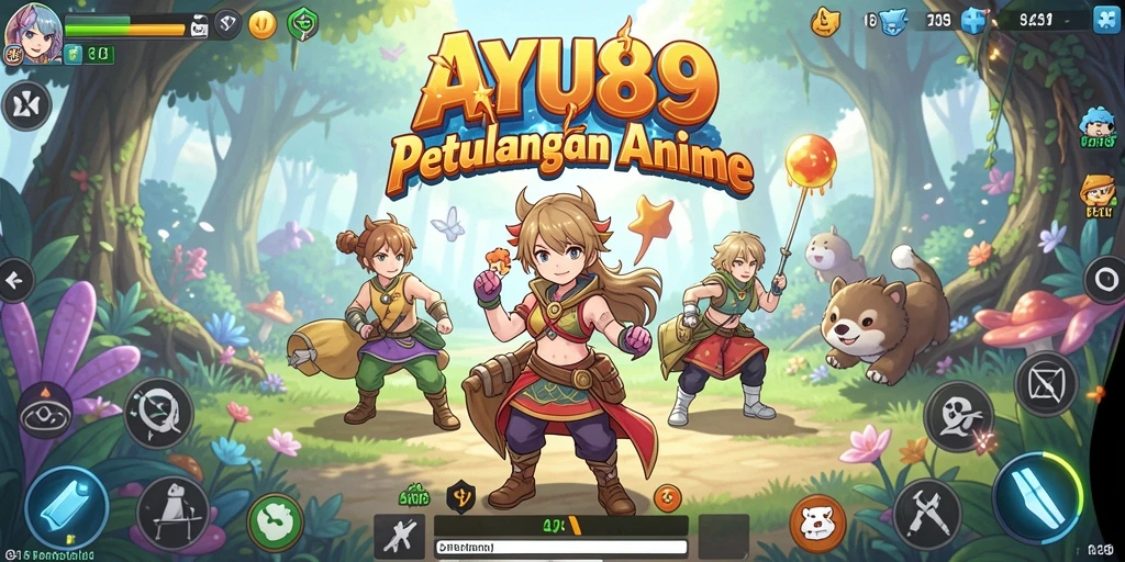 Tampilan gameplay AYU89 yang penuh aksi dan karakter anime.