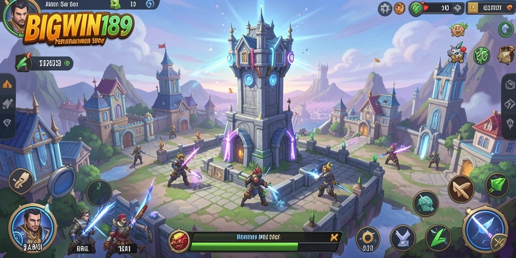 Tangkapan layar menampilkan gameplay seru dalam BIGWIN189 Tower Defense.