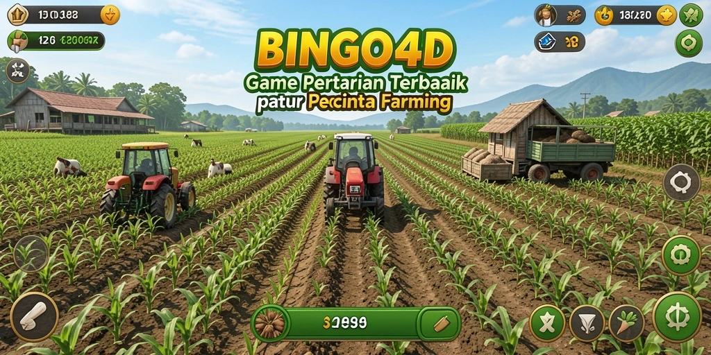 Tampilan gameplay BINGO4D dengan aktivitas pertanian yang seru.