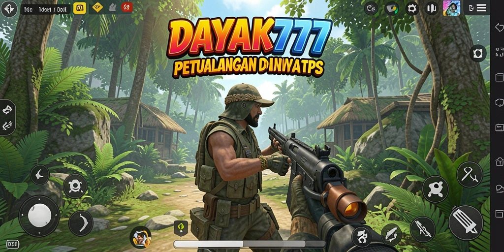 Screenshot gameplay DAYAK777 menampilkan aksi menegangkan dalam pertempuran TPS.