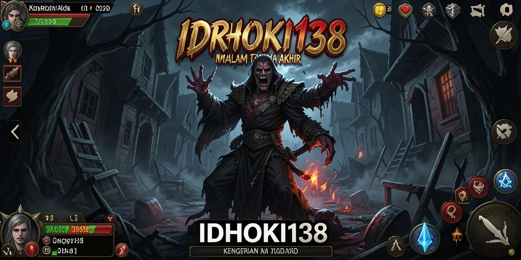 Tangkapan layar gameplay IDRHOKI138 yang menampilkan suasana horor yang mencekam.