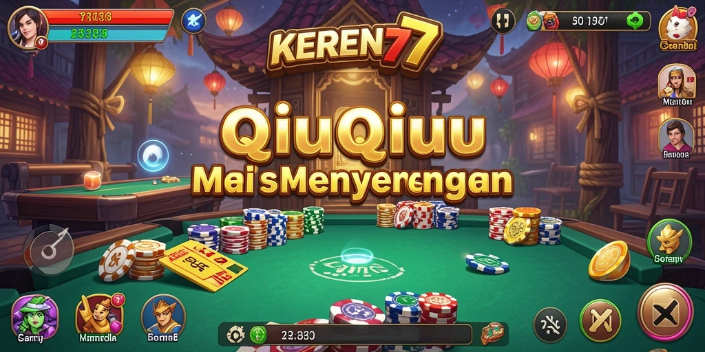 Tampilan gameplay menarik dari KEREN77 dalam aksi QiuQiu.