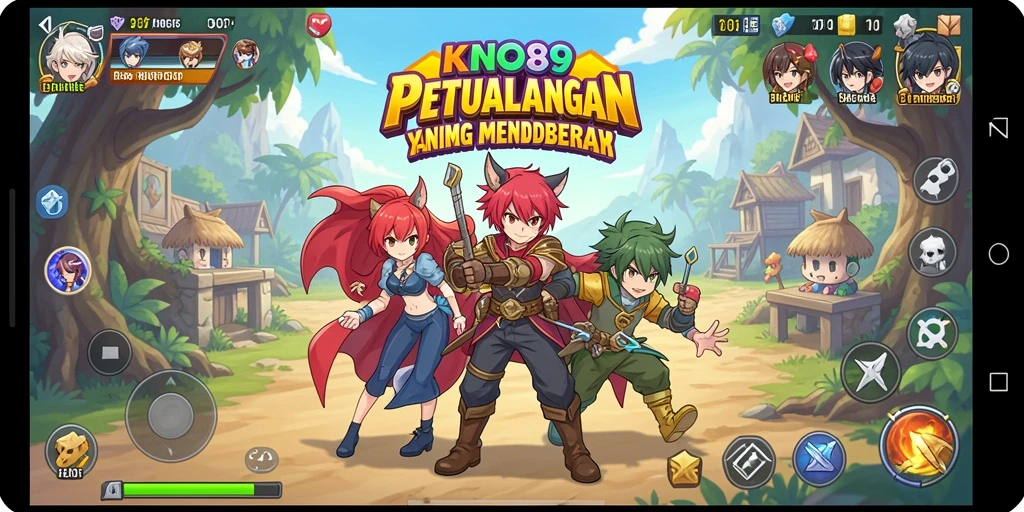 Tampilan seru gameplay KNO89 dengan karakter Anime yang dinamis.