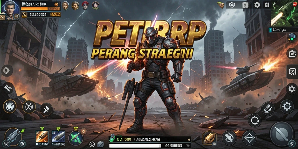 Tangkapan layar gameplay menegangkan dari PETIRRP yang memperlihatkan strategi pertempuran.