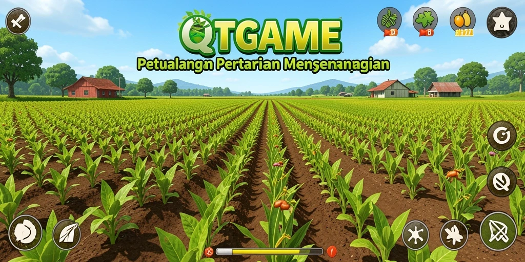 Tampilan gameplay QTGAME yang menarik dan penuh warna dalam bertani.