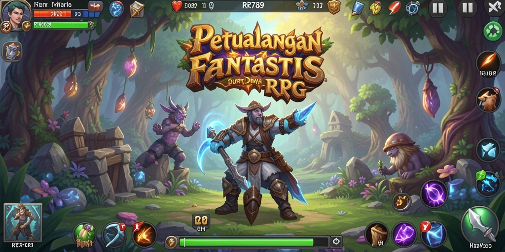 Tampilan gameplay menakjubkan dan karakter RPG yang menarik.
