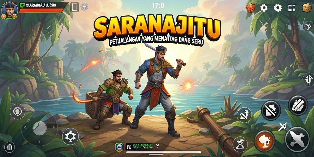 Screenshot gameplay <strong>SARANAJITU</strong> yang menunjukkan tantangan seru di dunia petualangan.