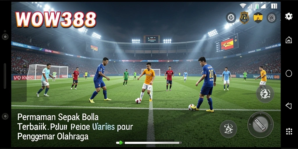 Tampilan gameplay WOW388 yang menakjubkan dengan aksi sepak bola yang seru.