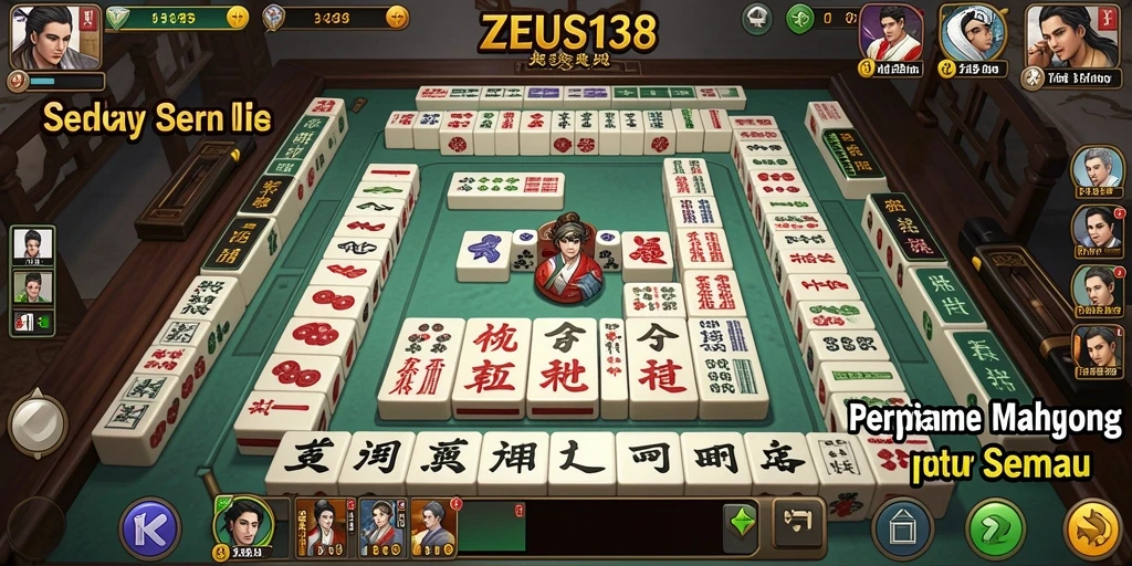 Tampilan gameplay seru di ZEUS138 dengan grafis Mahjong yang menarik.